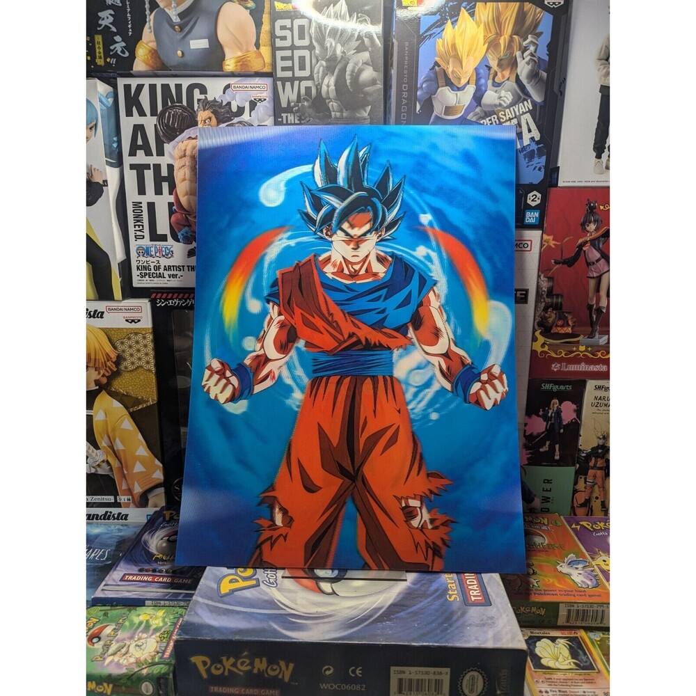 Dragon Ball 3d Poster - Classic Goku, Super Saiyan Blue, and Ultra Instinct